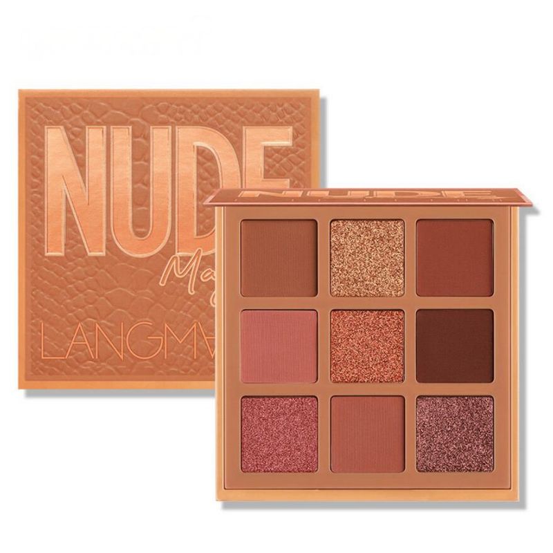 Langmanni 9 colors Nude Eye shadow Palette Matte Long Lasting Powder Eye shadow Palette makeup cosmetics-image-579623014