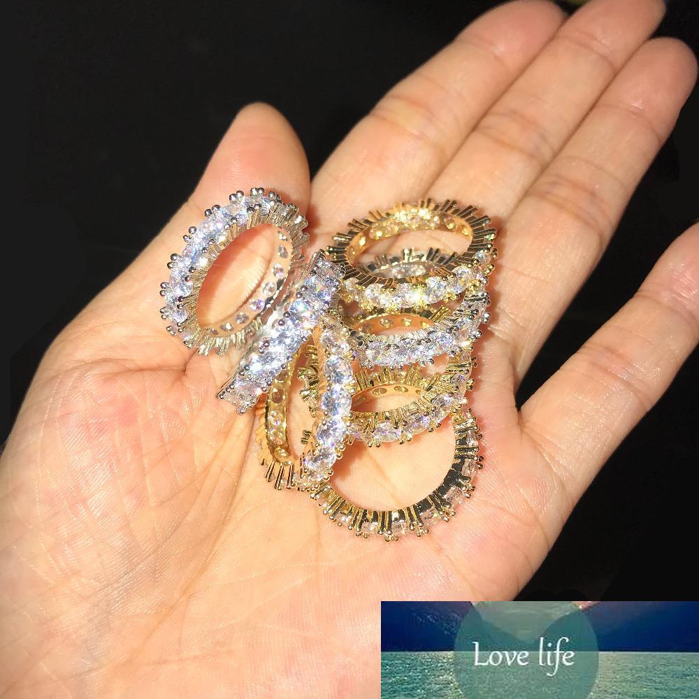 

4MM Size 6-12 1 Row Tennis Chain Circle Big Baguette Cubic Zirconia Ring for Men Women, Silver