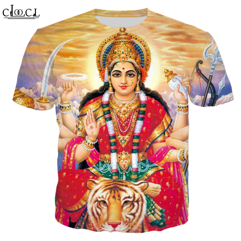 

CLOOCL Hot Selling Indian Goddess T Shirt Summer Men Women 3D Print Short Sleeve Hip Hop Tops Round Neck T-shirts Pullover, T shirt 1