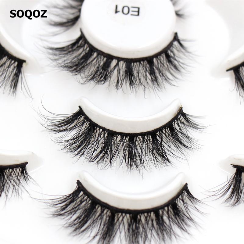 

SOQOZ 7 Pairs Eyelashes 3D Mink Lashes Natural Handmade Volume Soft Lashes Long Eyelash Extension Real Mink Eyelashes for Makeup