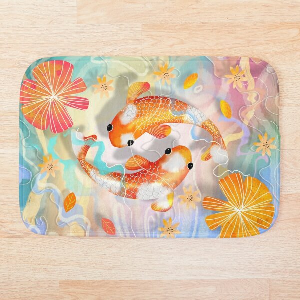 

Kaleidoscope Koi Bath Mat Protective Floor Mat PVC Entrance Door Non-slip Kitchen Carpet Modern Home Customized Mats
