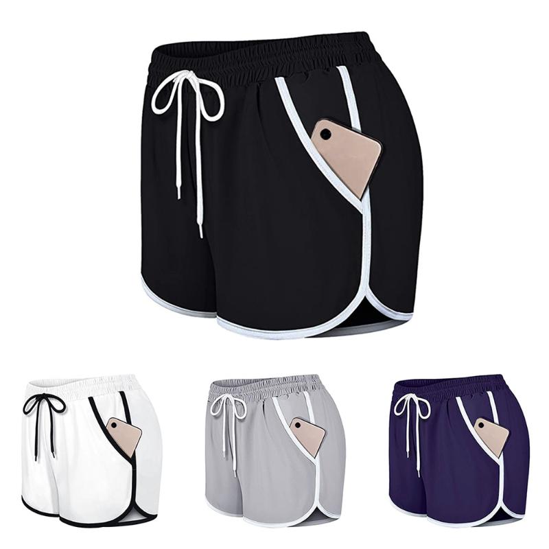 

Women' Active Fitness Jogger Sports Shorts High Waist Compression Running Workout Shorts Slim Tummy Control Gym Athletic, Style 1 pink