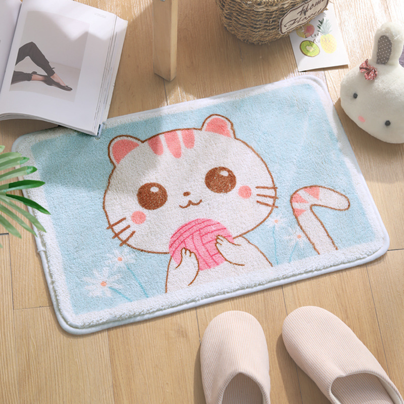 

Bath Mat Non-slip Absorbent Microfiber Bathroom Rug 3D Cartoon Printed Door Mat Super Soft Bath Carpet