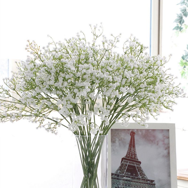 

3PCs DIY Artificial baby's breath Flower Gypsophila Fake Silicone plant for Wedding Home Hotel Party Decoration 7 Colors