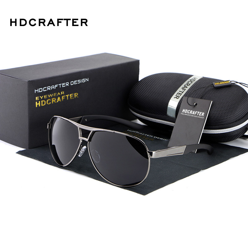 

HDCRAFTER Fashion Men's UV400 Sunglasses 2020 New Mirror Eyewear Sun Glasses For Men With Case Box feminino ABS-3
