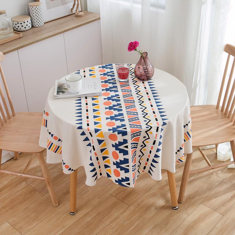 

Table Cloth INS Online Celebrity Ethnic-Style Bohemian Multi-color Printed Circle Living Room Fabric, As pic