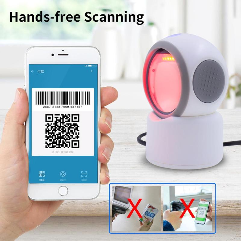 

1D 2D Automatic Desktop Barcode Scanner,Symcode USB Handsfree Wired Barcode Reader with Auto-sense Scanning Function