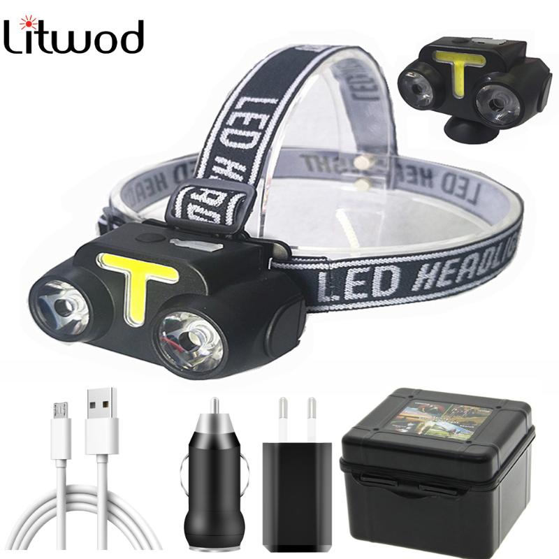 

Bike light 3 LED Headlamp Mini Head Lamp USB charing18650 head Torch Camping 3 mode Headlight small