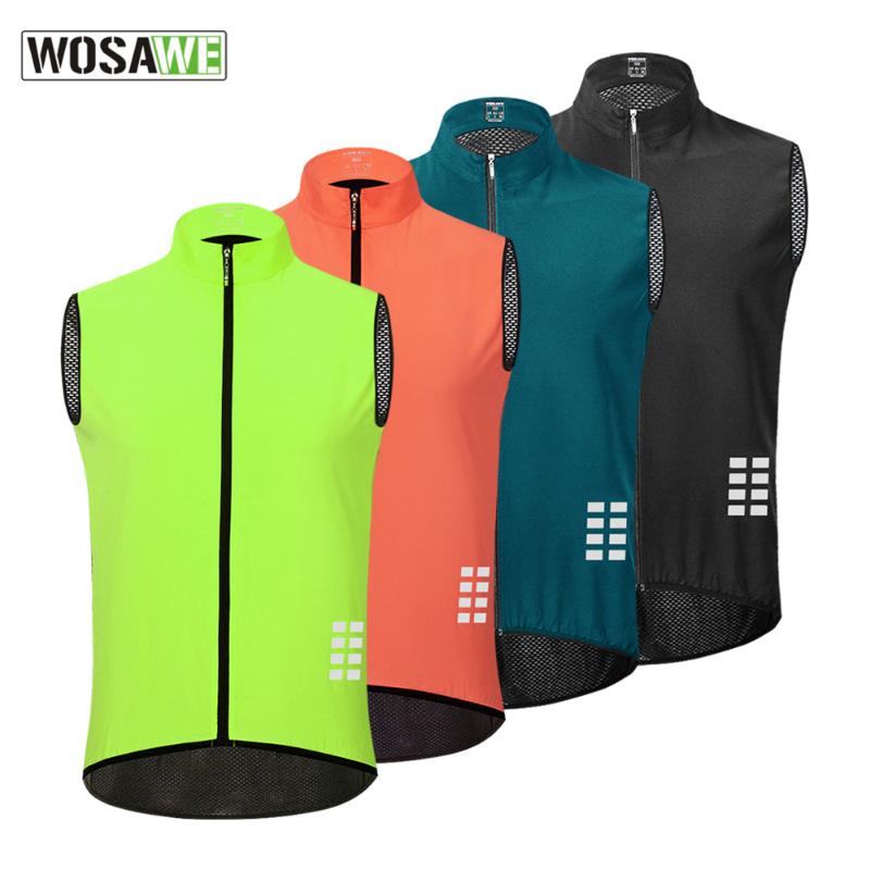 

Ultralight Reflective Men's Cycling Vest Windproof Road Mountain Bike Windstopper Cycling Clothing Bicycle Vest Sleeveless, Black
