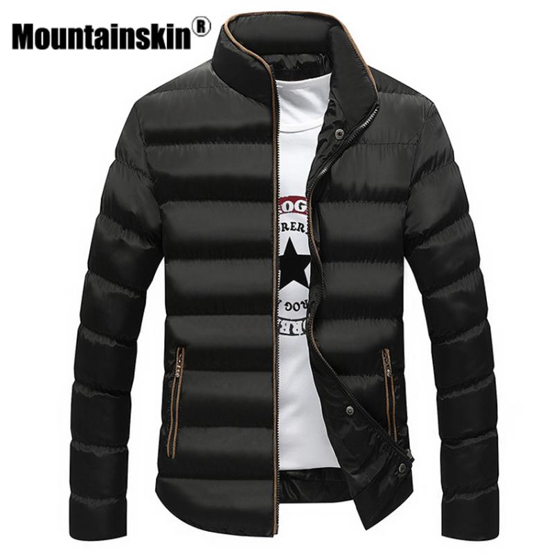 

Mountainskin Winter Jackets Men's Coats 4XL Casual Solid Parkas Men Outerwear Stand Collar Male Jackets Brand Clothing SA358, Red