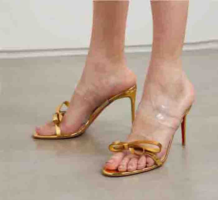 

Perfect Red Soles High Heeled Summer Lady Sandal Women Shoes Heels Just Nodo sandals With Leather pretty bows Woman Wedding Dress Shoe