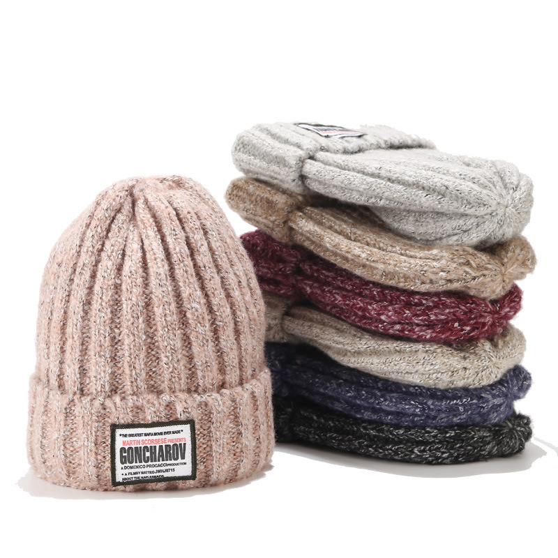 

Women's Beanies Hat for Women Thicken Warm Winter Skullies Beanies Female Knitted Hedging Hats Elastic gorras keep warm, Black