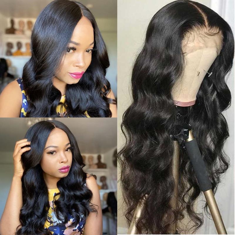 

Wavy Lace Front Wig Body Wave Wig HD Transparent Lace Frontal Wigs T Part Remy Brazilian Front Human Hair Wigs For Women, As pic