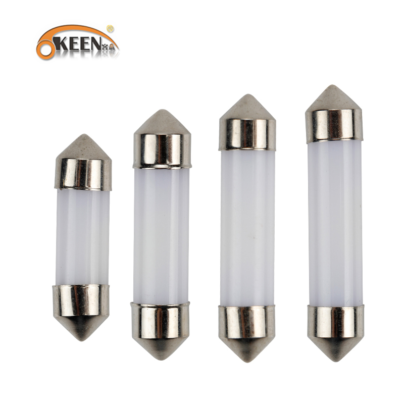 

OKEEN 2pcs 4pcs 31mm 36mm 39mm 41mm Super Bright COB LED Festoon Bulbs Car Lights 12V Auto Interior Reading Dome Lamp Pure White, As pic
