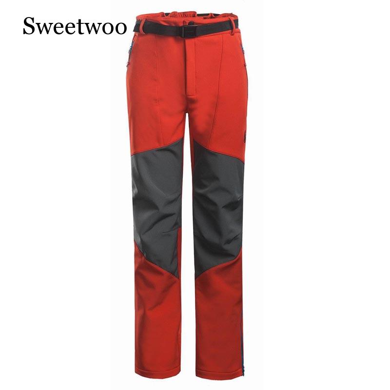 

SWEETWOO New Winter Men Outdoor Soft Shell Trousers Outdoor Sports Windproof Fleece Pants Quick Dry Climbing Skiing Fishing Pant, Black