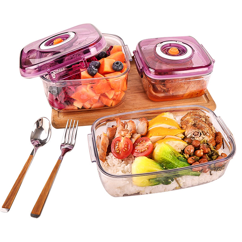 

YTK Vacuum Container Large Capacity Saver Storage Square Plastic Containers Vacuum Sealer Pots For Seal Foods