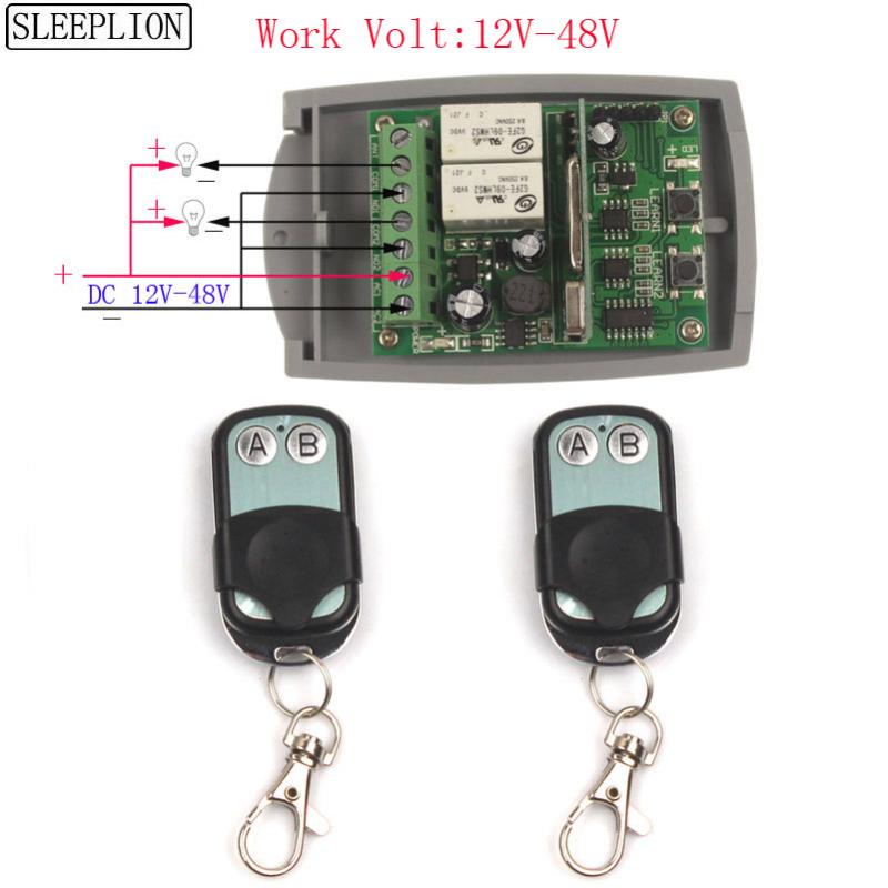 

Sleeplion 36V 12-48V 2CH RF Wireless Remote Control System Teleswitch 1/2/3 Transmitter Receiver Gate Door Remote 12V 24V ON OFF