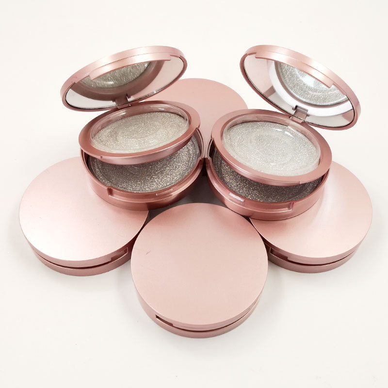 

Round False Eyelashes Case Eye Lashes Storage Box Makeup Cosmetic Mirror Case Empty Eyelash Box J0805