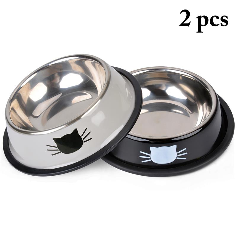 

New Pet Product Dog Cat Bowls Stainless Steel Anti-skid Dogs Cats Water Bowl Pets Drinking Feeding Bowls Tools Supplies B10
