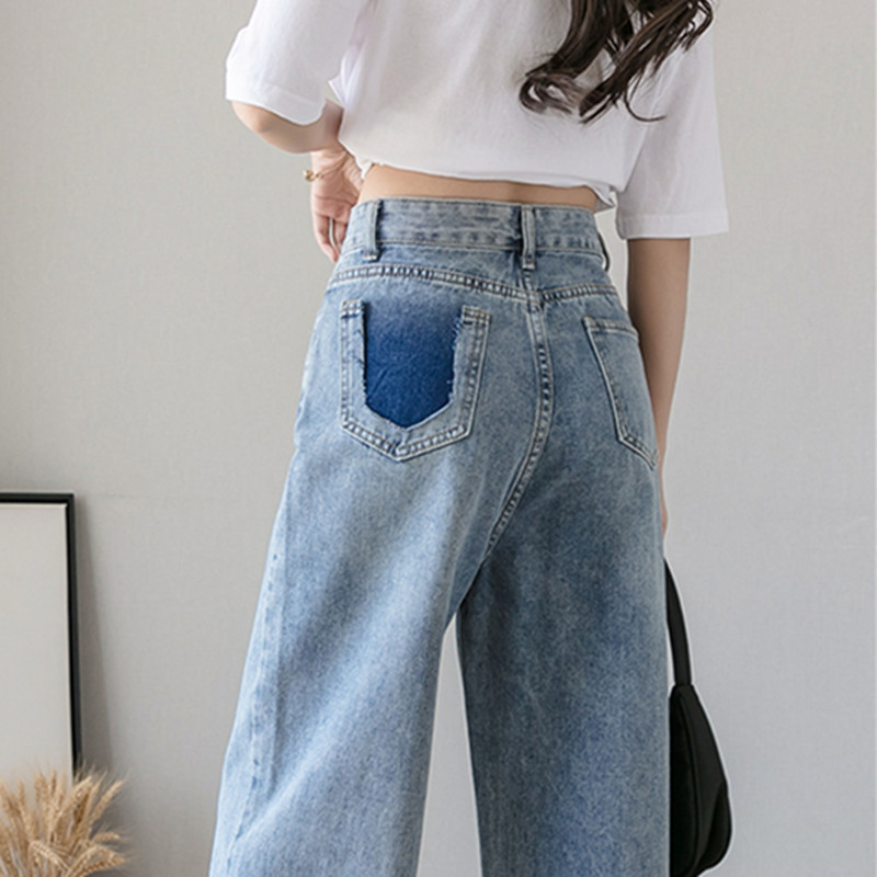 

Blackday Woman Jeans High Waist Clothes Wide Leg Denim Clothing Streetwear Vintage Quality 2020 Summer Fashion Harajuku loose Pants, Blue