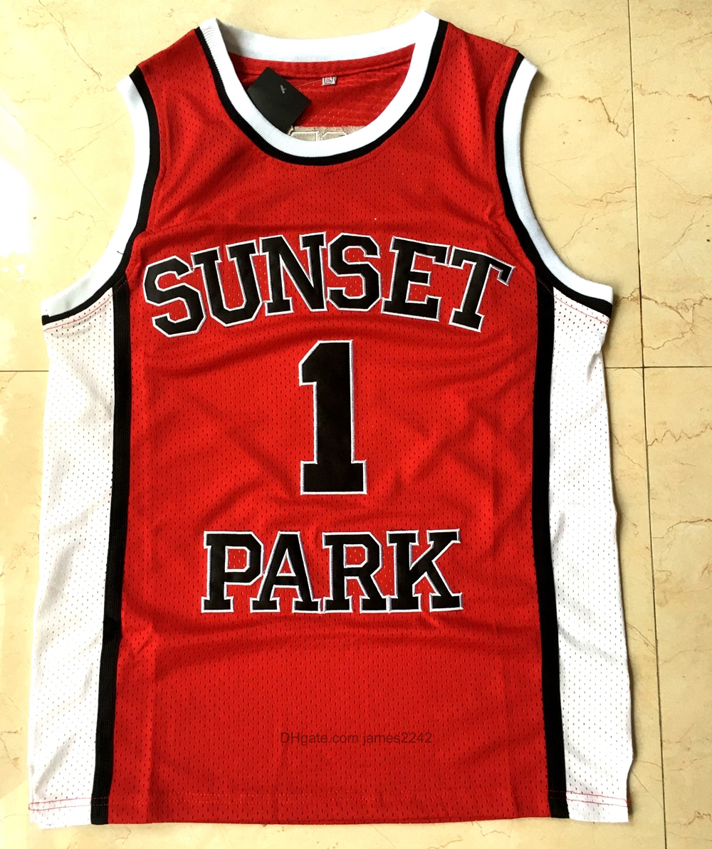 

Top Quality ! Mens Sunset Park #1 Basketball Jersey Red High School Movie Stitched Jerseys Size -2XL, Shorty#1 red