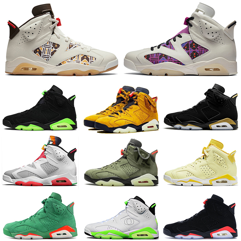 

New Quai 54 Travis Jumpman 6 6s Men Smoke Grey Retro Basketball Shoes Hare Olympic White Black Cat Oreo Sneakers Men women, #6 travis 36-47