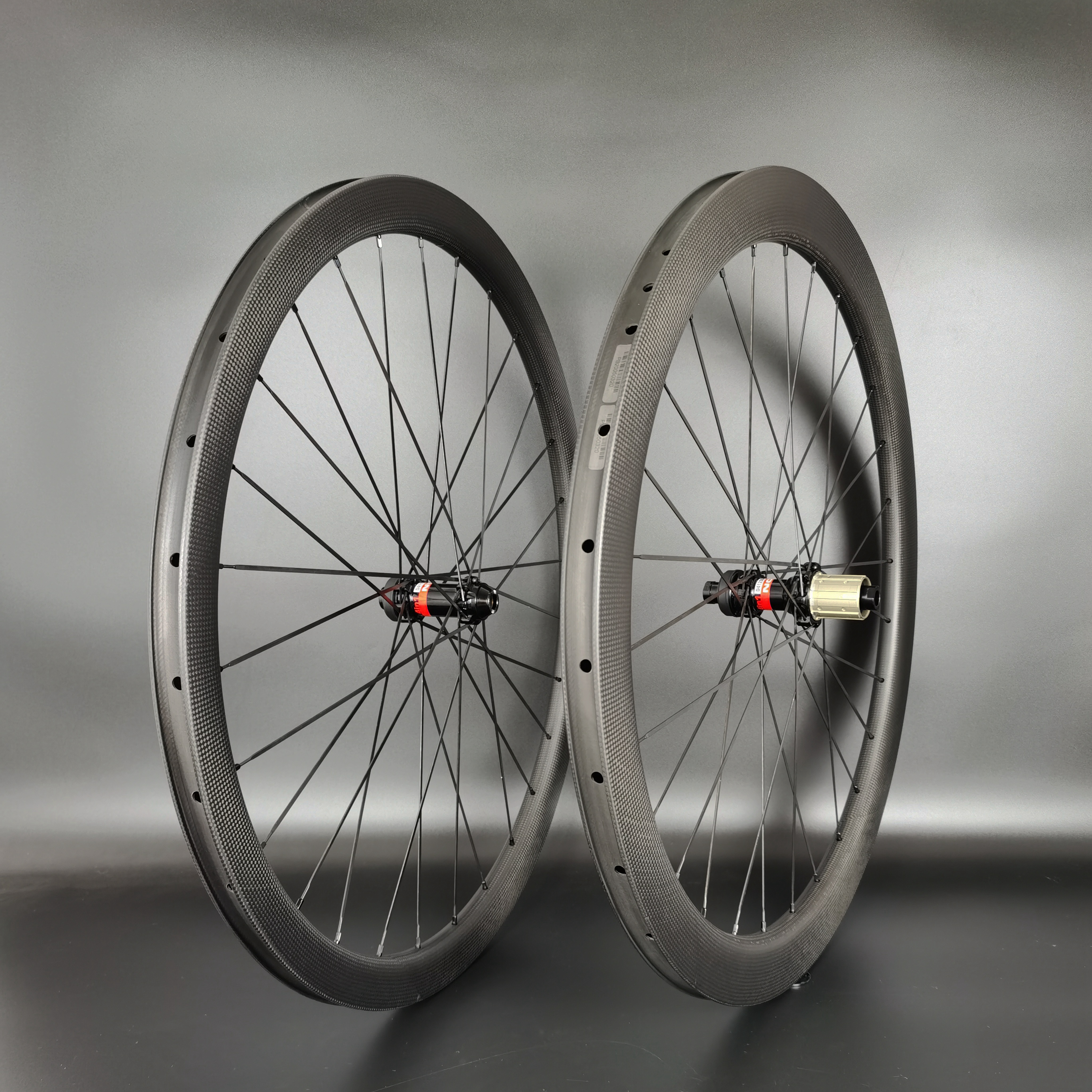 

700C Road disc brake carbon wheels front 38mm rear 50mm depth 25mm width clincher/tubular carbon wheelset with 3k matte finish