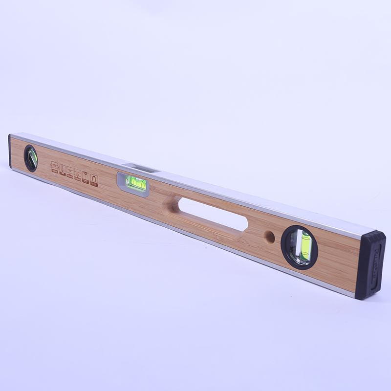 

Level ruler household multifunctional 100cm measuring tool 3 level bubble bamboo aluminum alloy with top view function