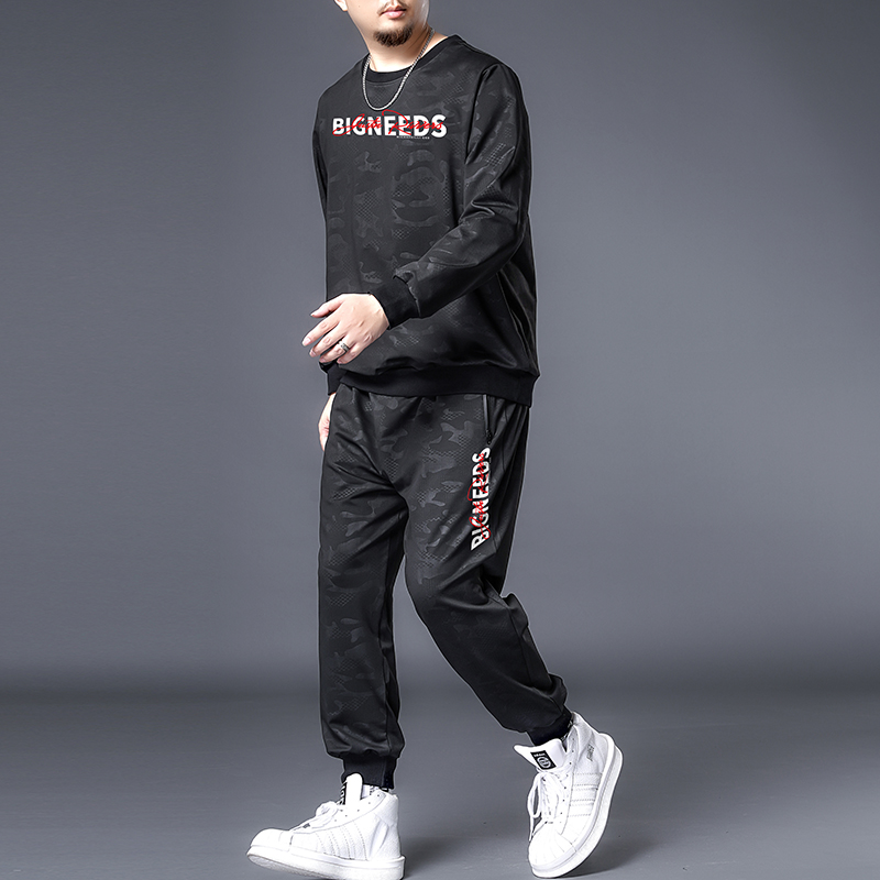 

Plus size 7XL 6XL 5XL Men Sets Sport Suit Tracksuit Outfit Suit 4xl 2 Piece Set Suits Hoodies & Long Pants Mens Spring Autumn, Black