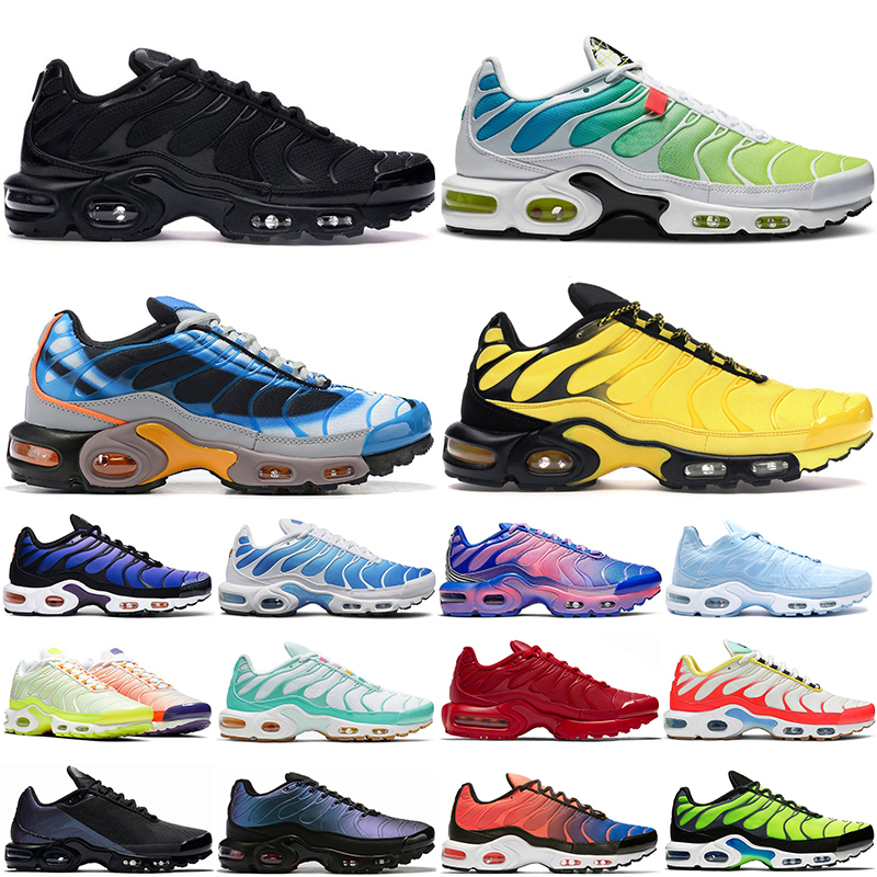 

2020 mens tn plus SE running shoes triple black white Hyper blue Voltage Purple Worldwide men women trainers runner sports sneakers