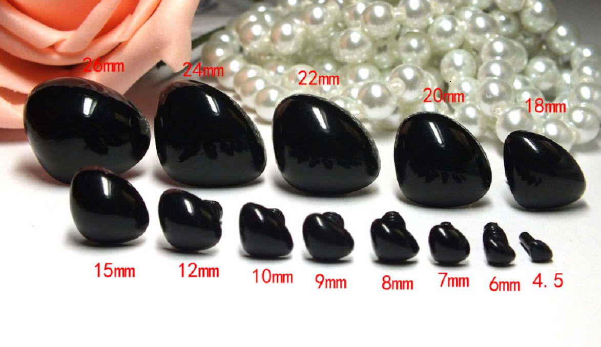 

30pcs- 5-26mm black Color Triangle Safety Nose / Plastic Nose /Toy nose