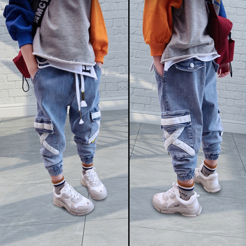 Kidscool Space Baby/&Little Boys Big Bib Pocket Ripped Distressed Cotton Denim Overalls