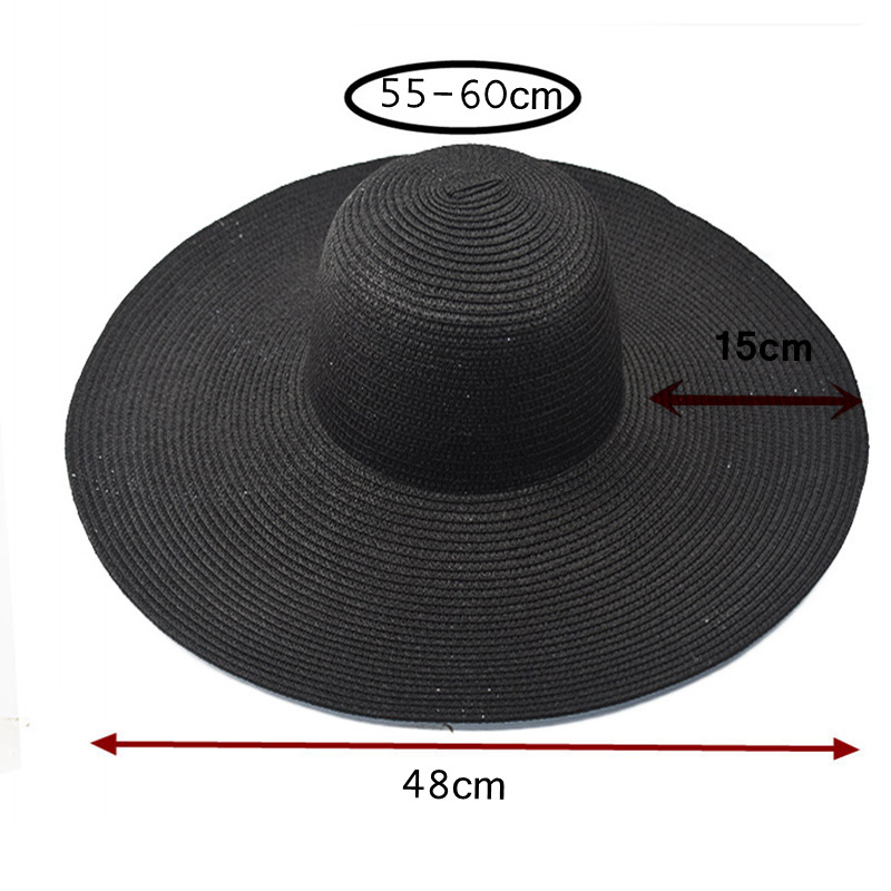 

Women's summer solid color sun hat, foldable big brim beach sun hat