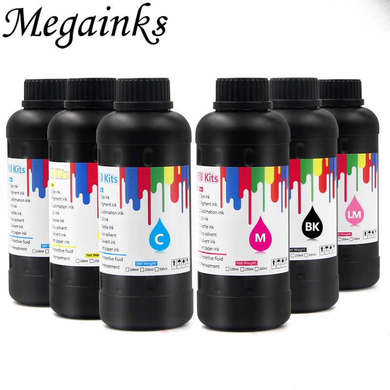 

Free shippping BK C M Y LC LM White color LED UV ink High quanlity Gen 5 LED uv ink for Ricoh Gen5 printhead for Ricoh printer