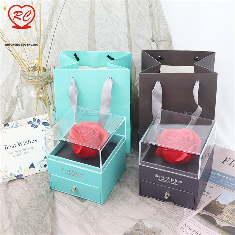 

Flower Jewelry Box Unfade ROSE with Surprise 100 Languages I Love you Necklace Strange Gift For Mother Girlfriend