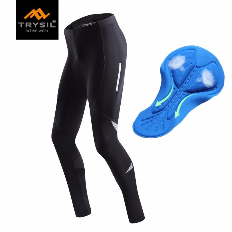 

Men Bike Pants Reflective Bicycle Trousers 3D Silica Gel Pad Absorption culotte ciclismo hombre invierno Cycling Pants, Black