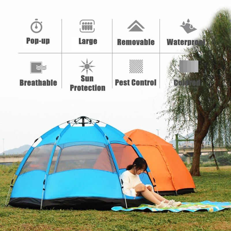 

Tents And Shelters Automatic Camping Tent Easy Setup Family Portable Outdoor Hiking Beach Anti-UV Sun Protection Shelter 5-8 Person