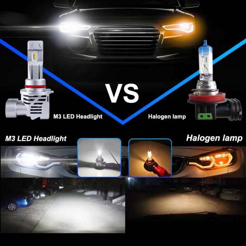 

No Error Front Lamp LED Auto 2PCS 10000LM 60W Headlight Fog Light