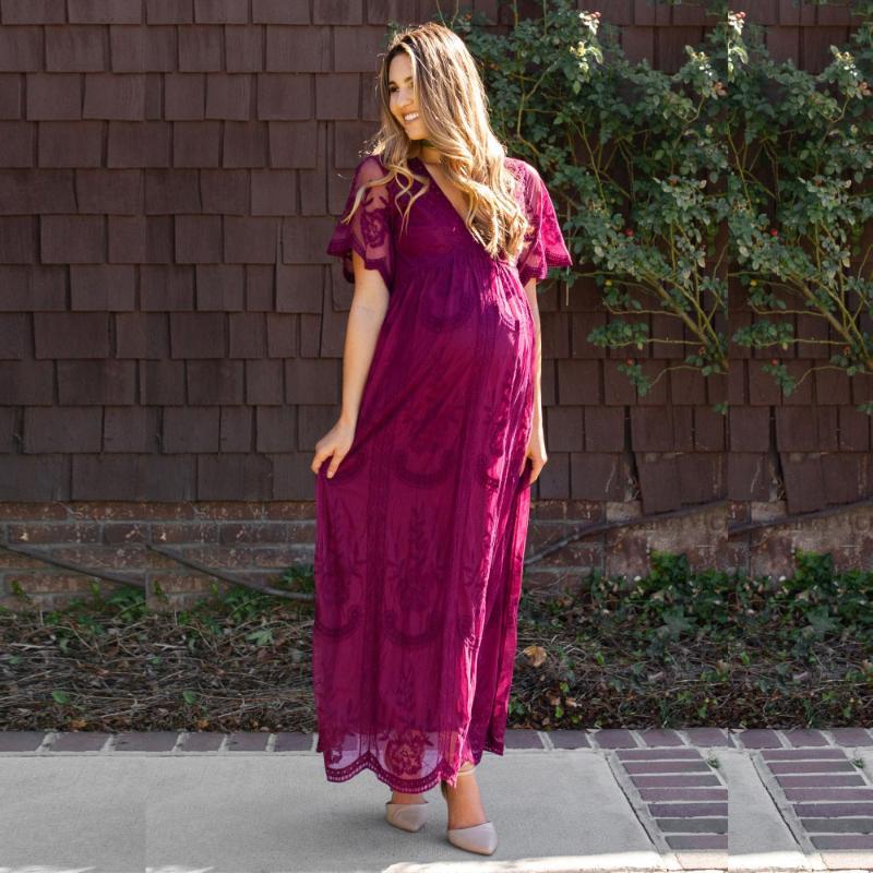 

Straight Maternity Dresses For Photo Shoot Lace Maternity Photography Props Pregnancy Dresses Photography For Pregnant Women, Black