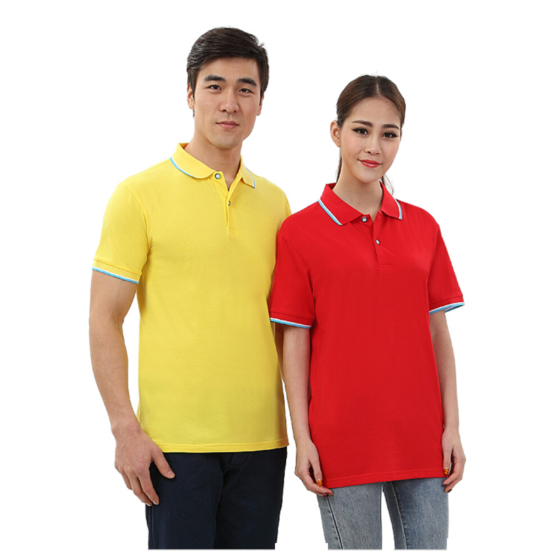 

New Brand Men Woman Shirt For pure Colors Polos Cotton Short Sleeve shirt, Red
