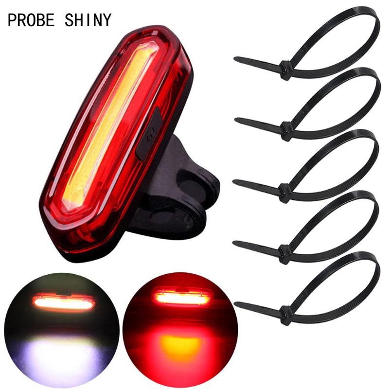 

PROBE SHINY Bicycle Lights Led Bike Bicycle Front Rear Lights Set Push Cycle Clip Light Alarm Tail Light High Quality A715