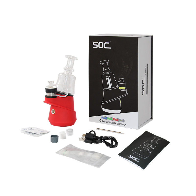 

Genuine SOC Dab Rigs Tool Enail Kit Glass Bubbler Wax Vaporizer With New Box Packaging Mini E Nail Dab Kit