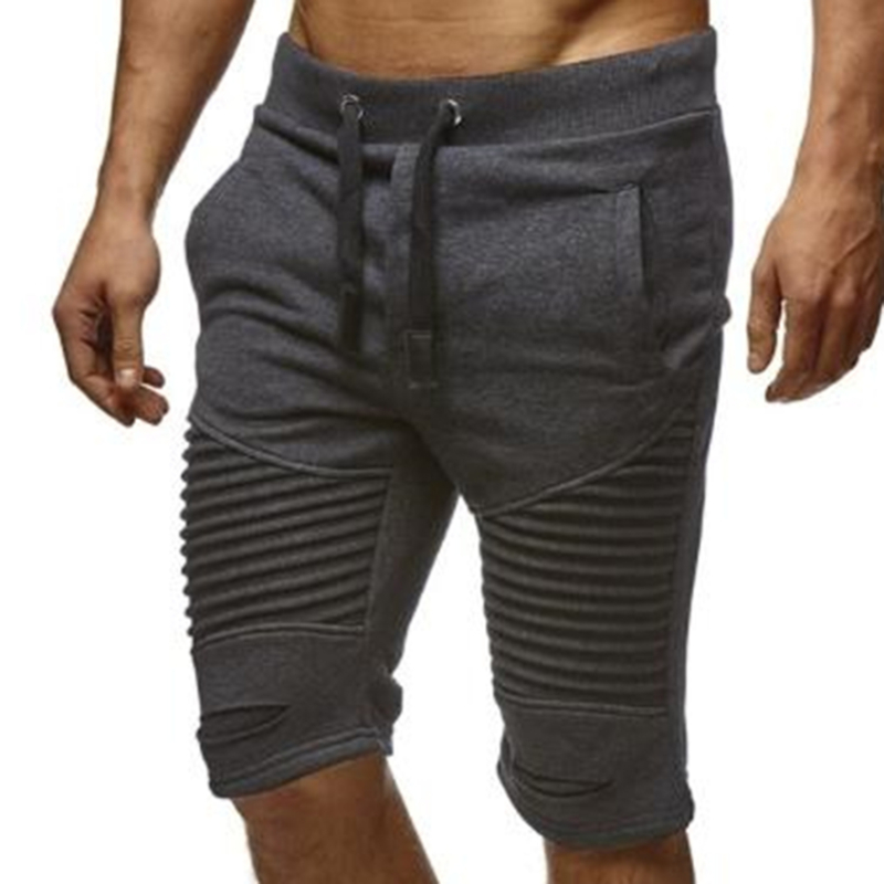 

Summer Running men's Shorts Casual men's Sports Fitness Lace Patchwork Shorts Sports Beach Fashion, Black