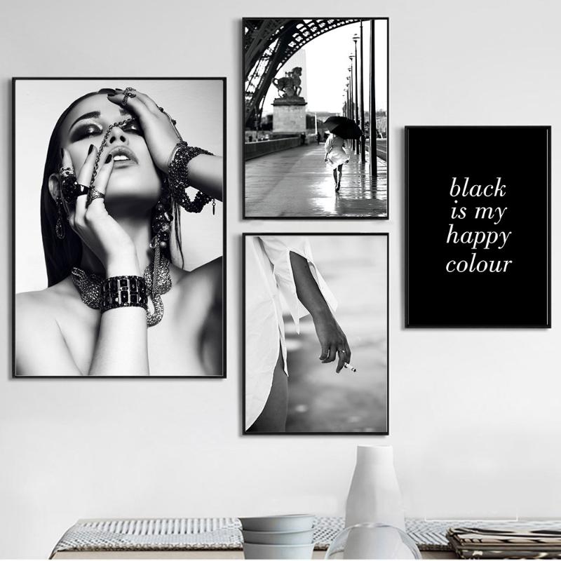 

Scandinavian Style Street View Canvas Poster Nordic Black White Motivation Quote Wall Art Print Decoration Picture