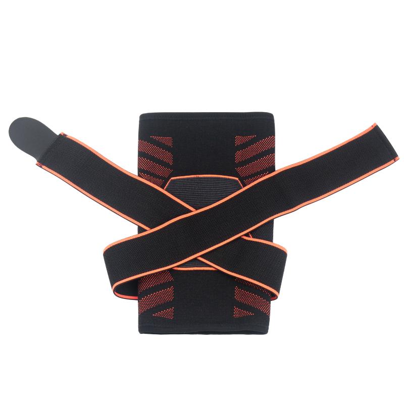 

1PCS Unisex Knee Support Compression Sleeves Joint Pain Arthritis Relief Running Fitness Elastic Wrap Brace Knee Pads With Strap, Orange