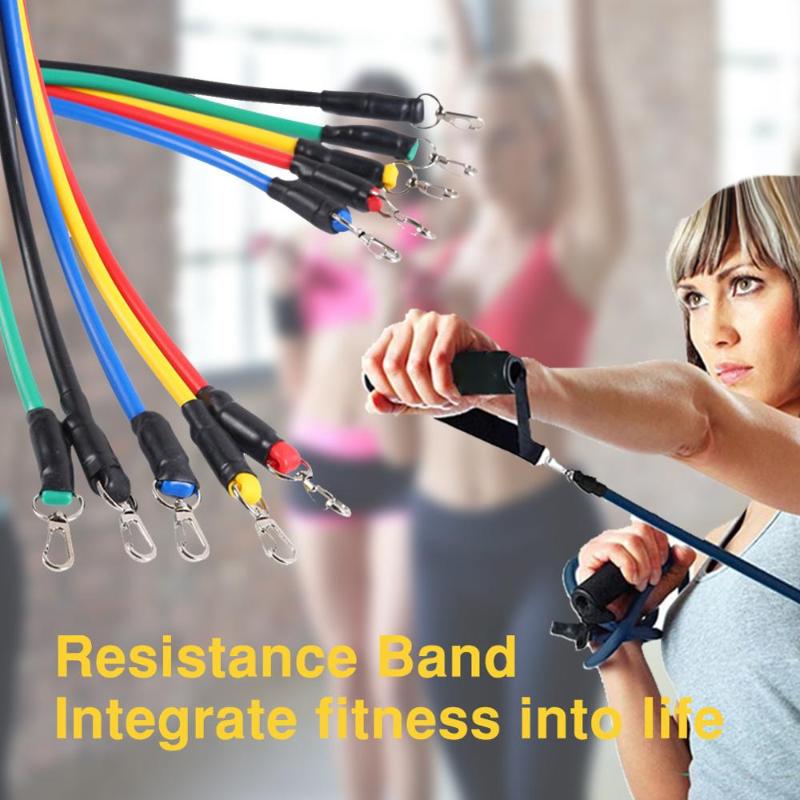 

UNIQUE 11Pcs/Set Latex Resistance Bands Crossfit Training ExerciseTubes Pull Rope,Rubber Expander Elastic Bands Fitness with Bag