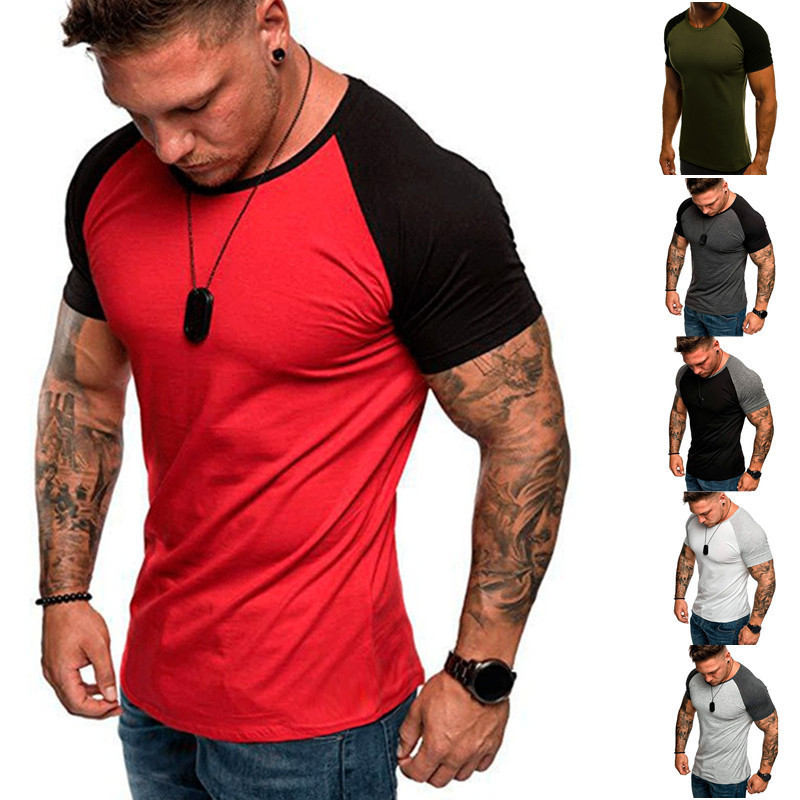 

Mens T-shirt fashion short sleeve Cotton Casual Bodybuilding jogging Gyms Fitness Tees Slim Fit Tops Clothing, Dark grey