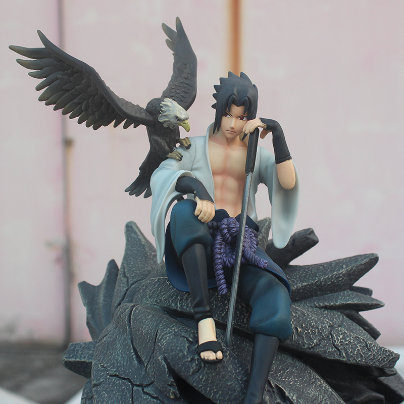 

1/6 Sasuke Statue Naruto Hawk Uchiha Sasuke Action Figure GK Final Valley PVC Model Toys Y200811