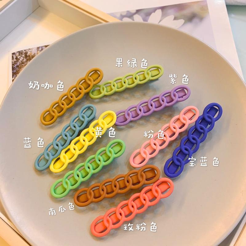 

New Fashion Pure Color Simple Hairpin Circle Silicone BB Clip Side Clip Cute Back Head Duckbill Hair Accessories Wholesale