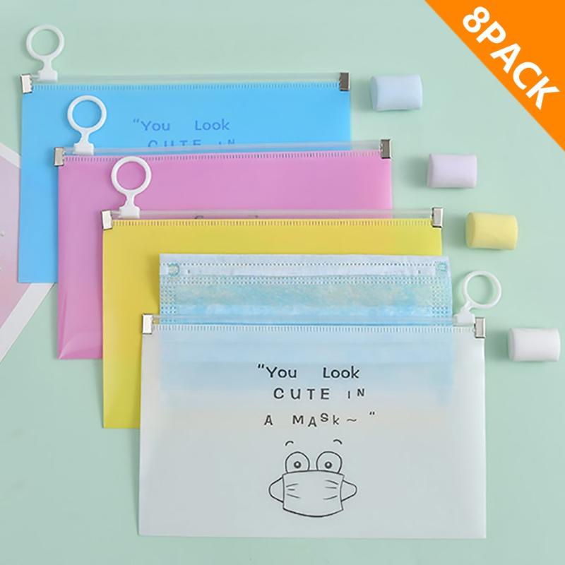 

8pc Fashion Design Face Mask Cover Bag Portable Holder Storage Box Case funda mascarilla bolso caja para guardar mascarillas